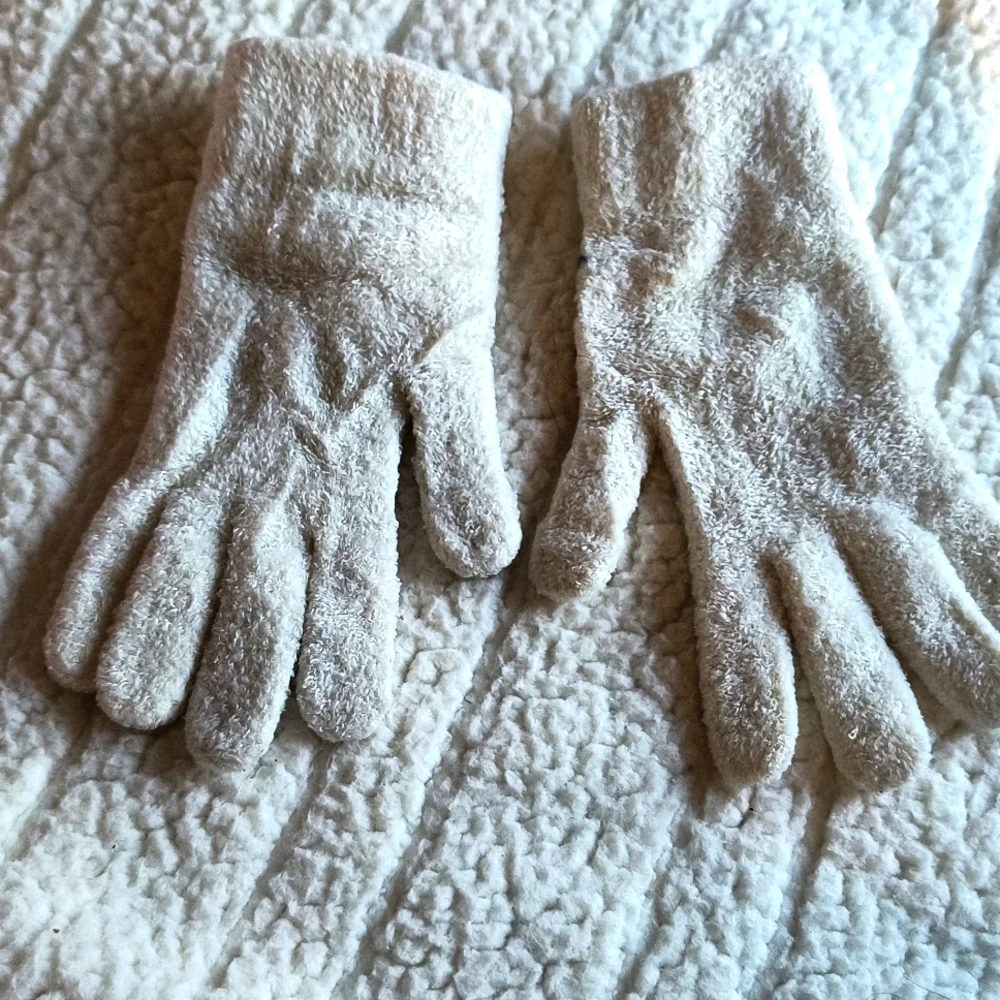 Gloves, One Size, Cream Knit Winter Gloves, EUC